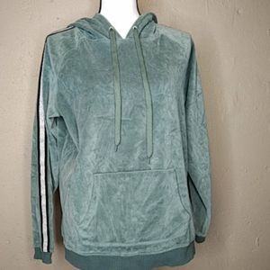 Jessica Simpson Velvet Track Hoodie Silver M